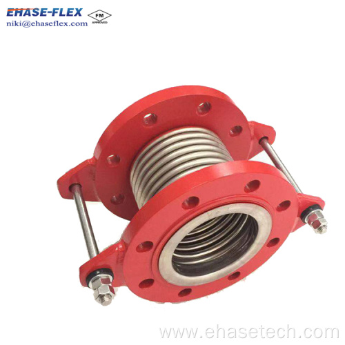 Flange connection corrugated flexible hose with couplings